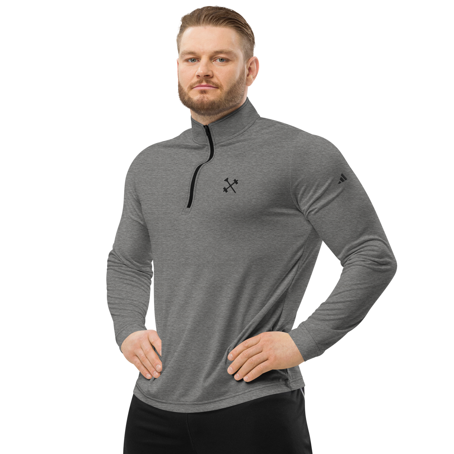 FitBirdie Golf x Adidas Golf Quarter Zip Pullover - Grey