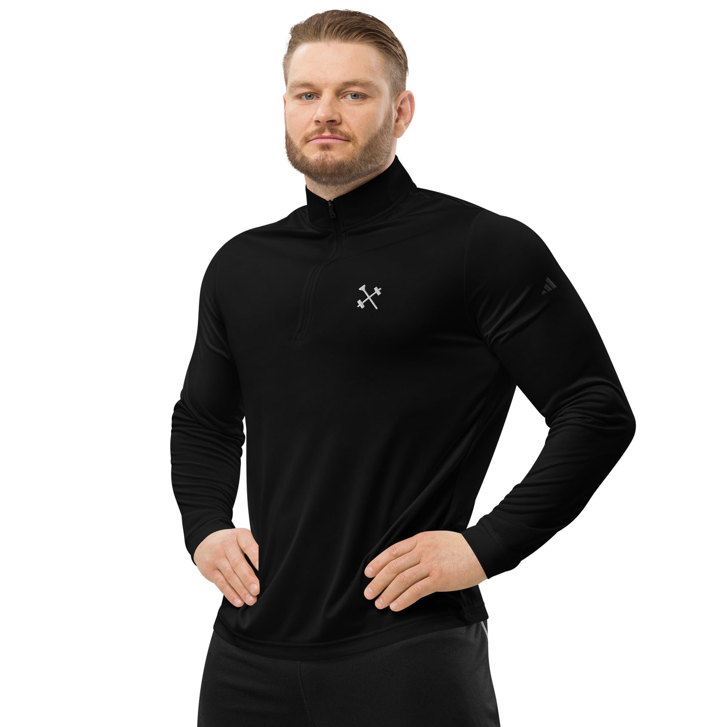 FitBirdie Golf x Adidas Golf Quarter Zip Pullover - Black