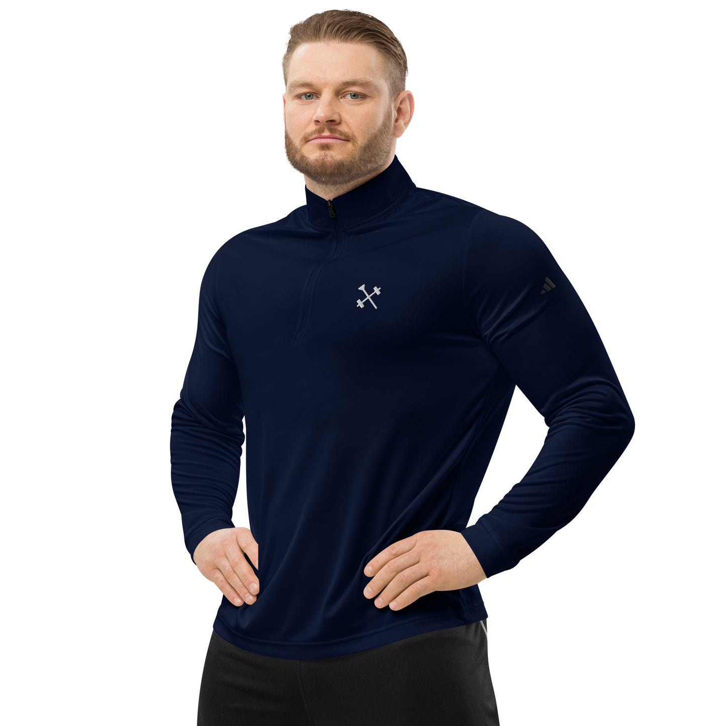 FitBirdie Golf x Adidas Golf Quarter Zip Pullover - Navy Blue