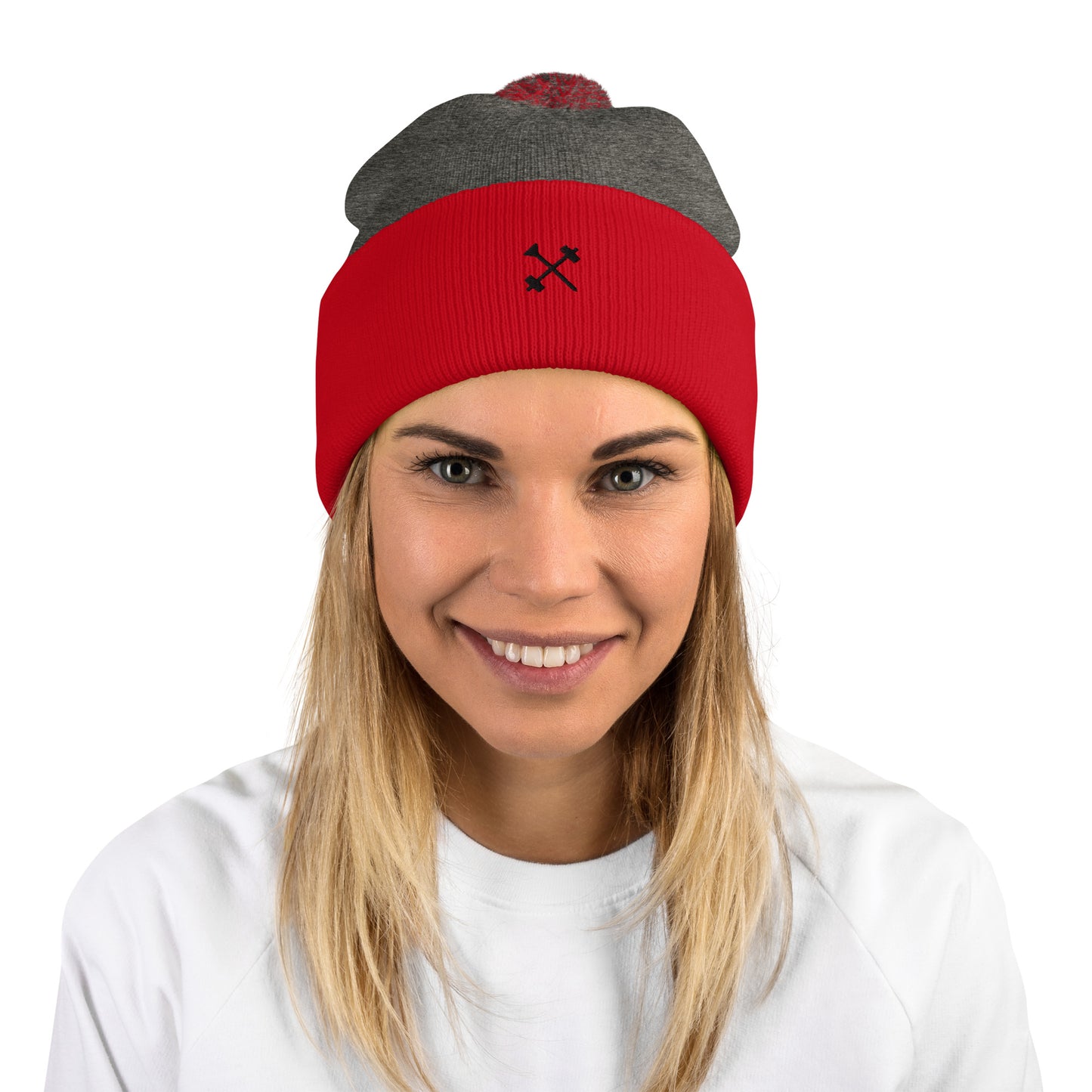 FitBirdie Winter Golf Pom-Pom Hat - GOAT Red