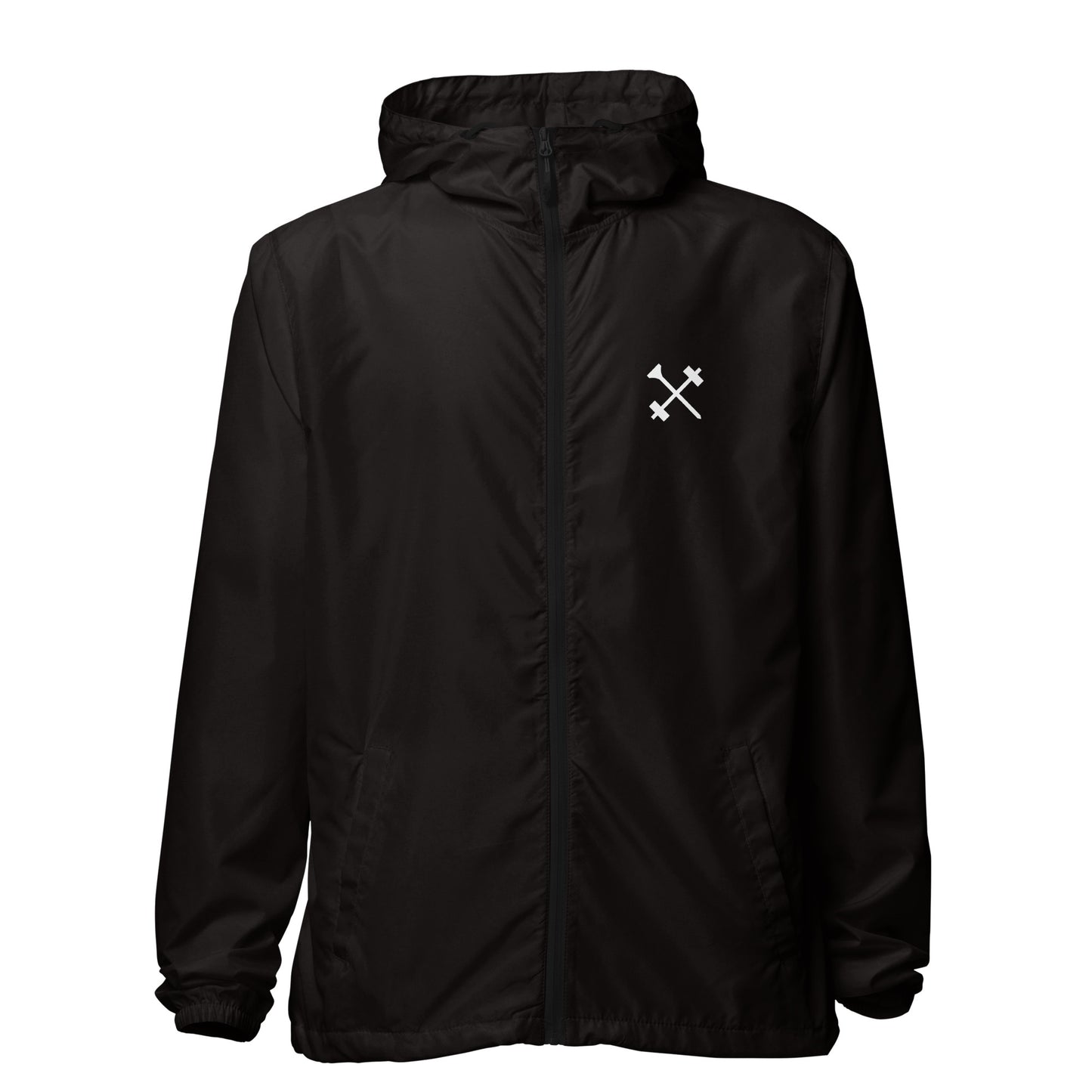 FitBirdie Lightweight Zip-Up Windbreaker Golf Jacket - Black