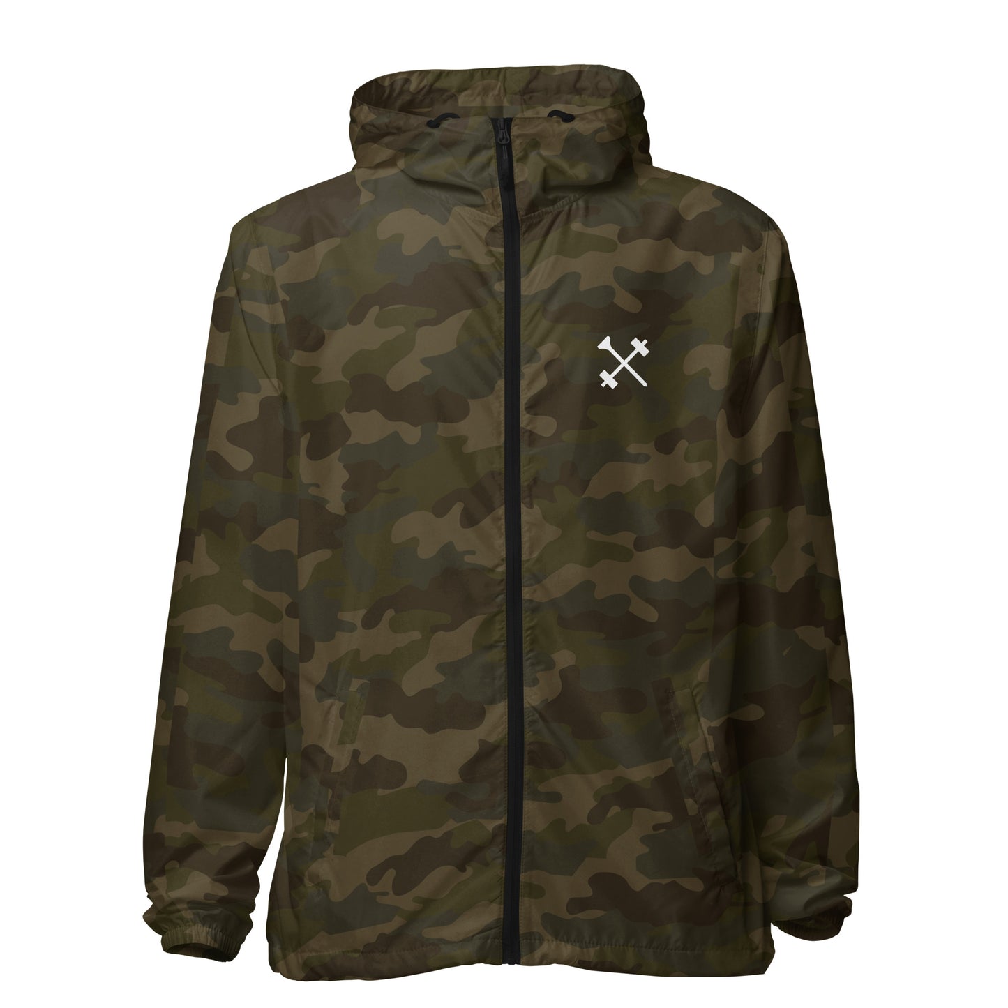FitBirdie Lightweight Zip-Up Windbreaker Golf Jacket - Camo