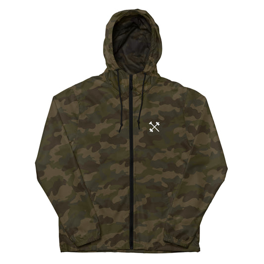 FitBirdie Lightweight Zip-Up Windbreaker Golf Jacket - Camo