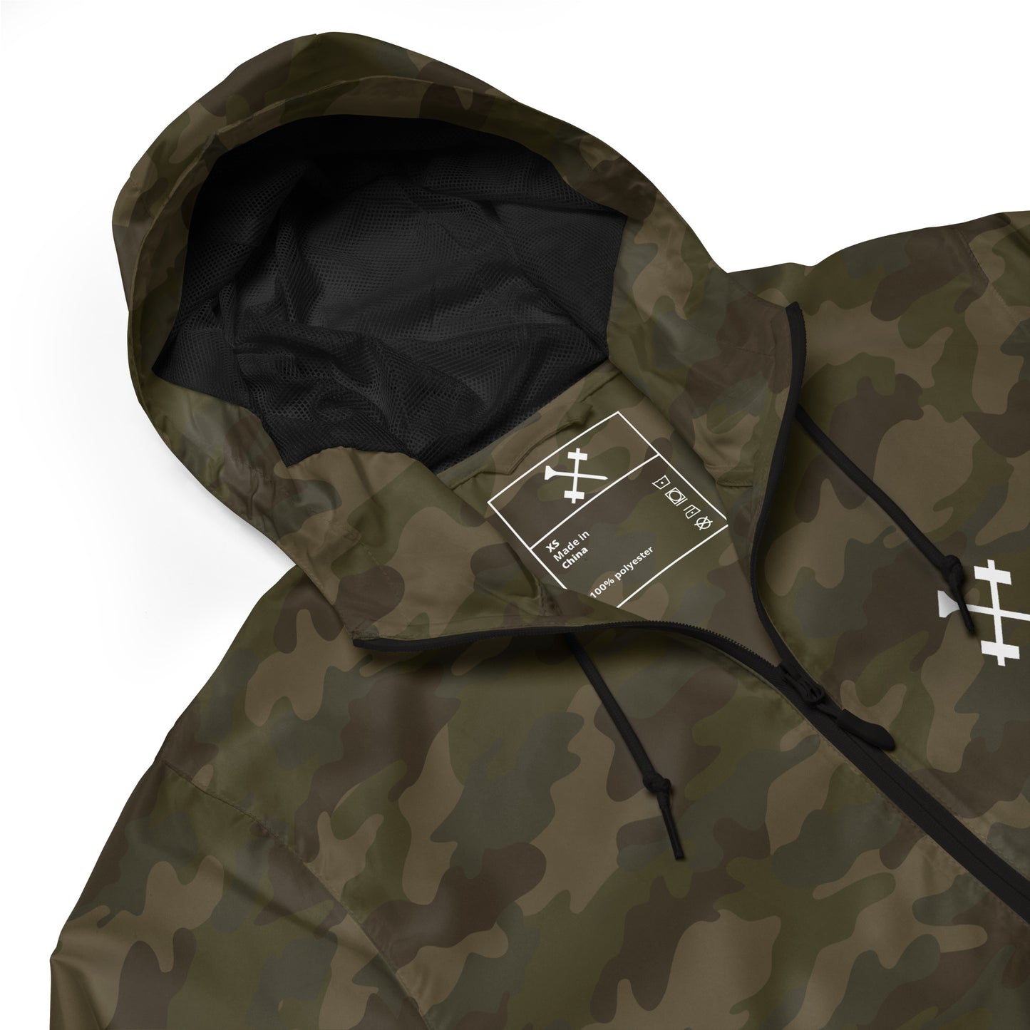 FitBirdie Lightweight Zip-Up Windbreaker Golf Jacket - Camo