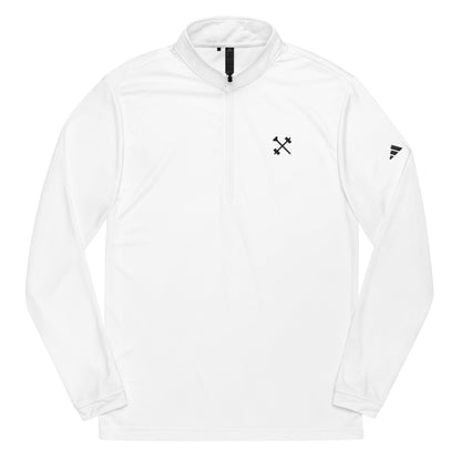 FitBirdie Golf x Adidas Golf Quarter Zip Pullover - White