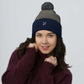 FitBirdie Winter Golf Pom-Pom Hat - Heather Grey + Navy