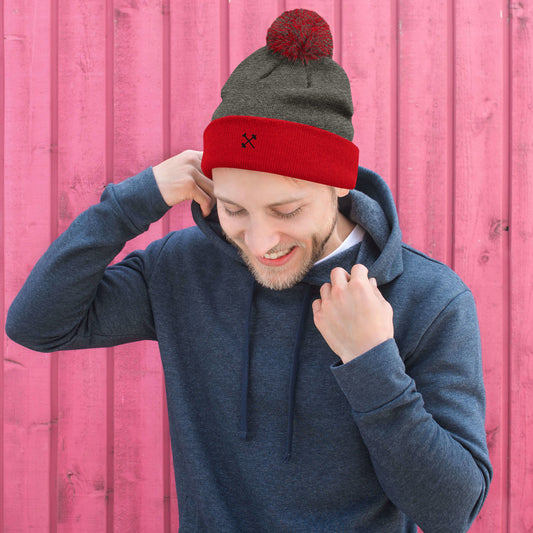 FitBirdie Winter Golf Pom-Pom Hat - GOAT Red