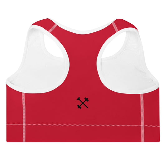 Red Par Padded Sports Bra - FitBirdie Golf™