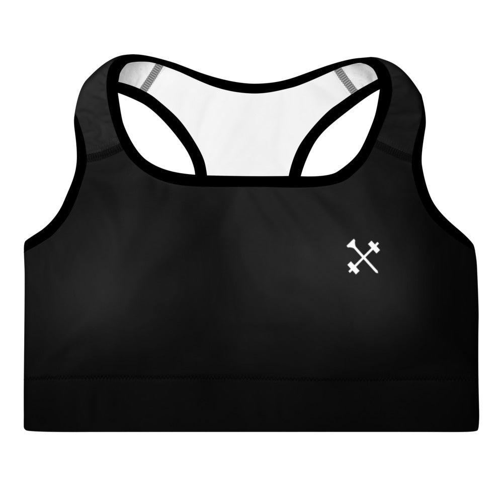 Black Par Padded Sports Bra - FitBirdie Golf™