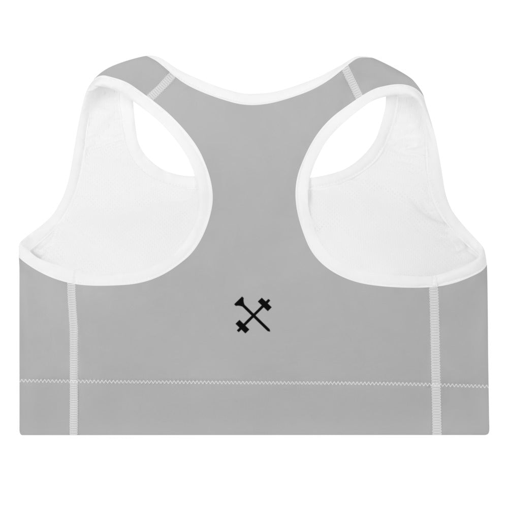 Grey Par Padded Sports Bra - FitBirdie Golf™