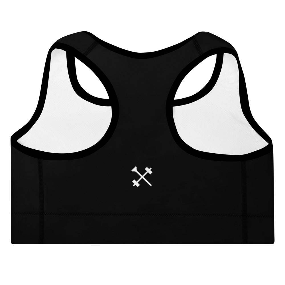 Black Par Padded Sports Bra - FitBirdie Golf™